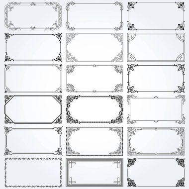 Dekoratif dikdörtgen çerçeveleri ve borders vektör ayarla