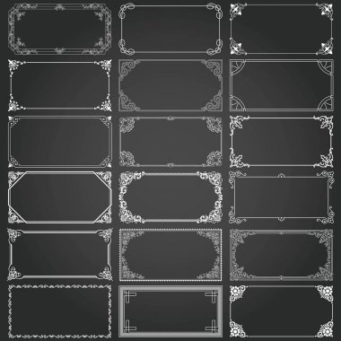 Dekoratif dikdörtgen çerçeveleri ve borders vektör ayarla