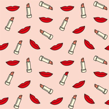 Kadın dudak kozmetik ve makyaj güzellik desen