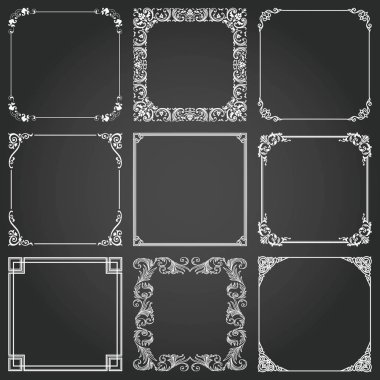Dekoratif çerçeveleri ve borders Meydanı 2 vektör ayarla
