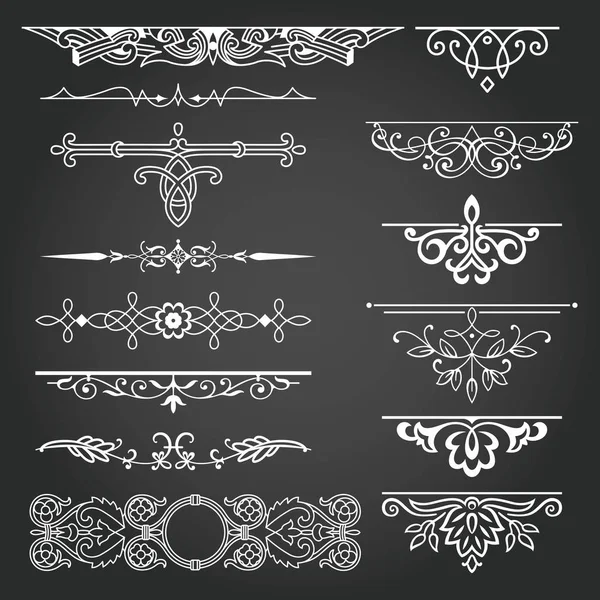 Diseño decorativo vintage elemento conjunto — Vector de stock