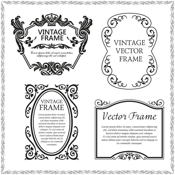 Vintage decoratieve frames instellen — Stockvector