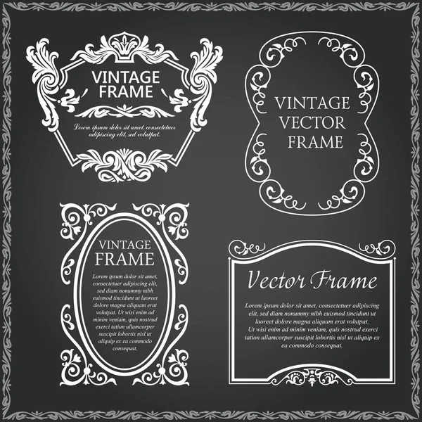 Conjunto de molduras decorativas vintage — Vetor de Stock