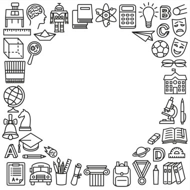Çerçeve okulu eğitim simgeleri