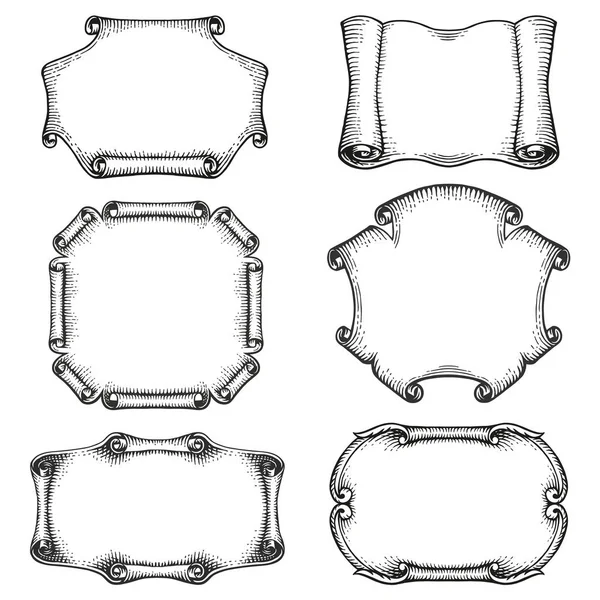 Marcos decorativos y bordes vintage scroll — Archivo Imágenes Vectoriales