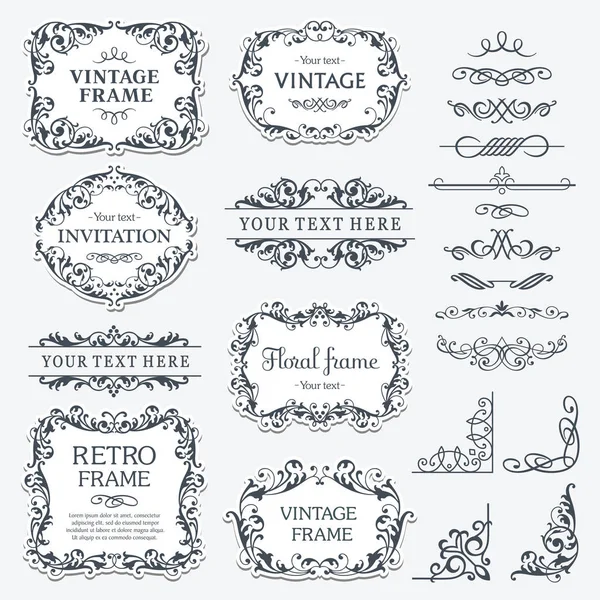 Vintage decoratieve element set — Stockvector