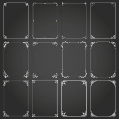 Çerçeveler dekoratif dikdörtgen ve kenarlıklar seti 