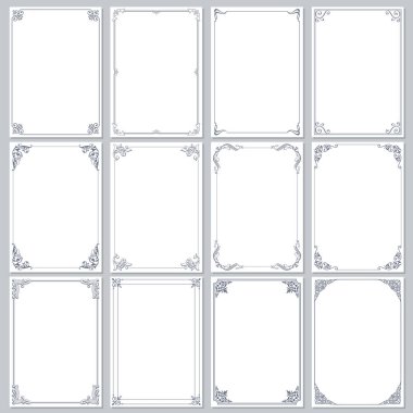Frames decorative rectangle and borders set  clipart