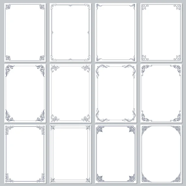 Frames decorative rectangle and borders set — Stock Vector