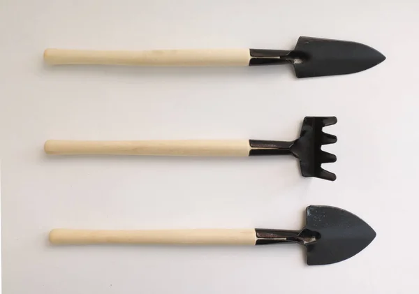 Kürek ve komisyon üzerinde beyaz arka plan Üstten Görünüm