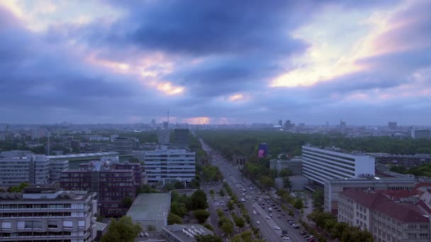 Berlin Skyline Por Mañana Temprano — Vídeo de stock