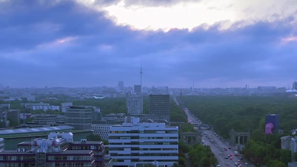 Skyline Van Berlijn Vroege Ochtend — Stockvideo