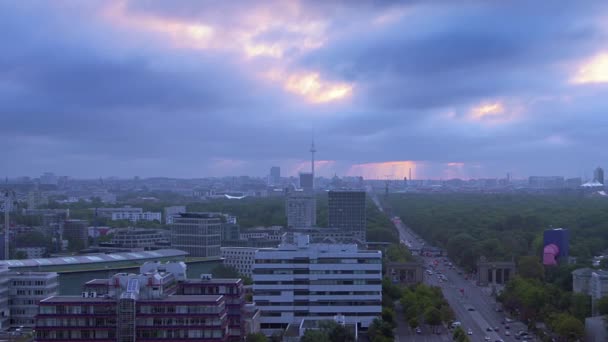 Panoráma Města Berlína Svítání — Stock video