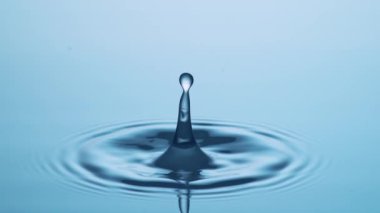 Damla su etkisi yavaş - yüksek hızlı bir su yüzeyinde