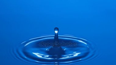 Damla su etkisi yavaş - yüksek hızlı bir su yüzeyinde