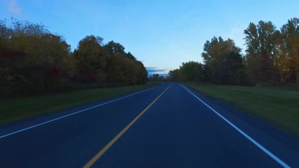 Köra Bil Vyn Perspektiv Väg Solnedgången Tusen Öar Parkway Kanada — Stockvideo