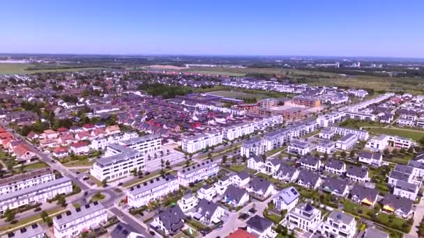Vedere Aeriană Asupra Unei Zone Rezidențiale Dens Populate Într Așezare — Videoclip de stoc