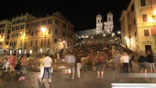 Schody Hiszpańskie Rzym Włochy Time Lapse — Wideo stockowe