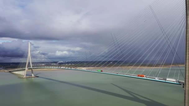 Inggris Havre France 2019 Pemandangan Udara Dari Mobil Yang Mengalir — Stok Video