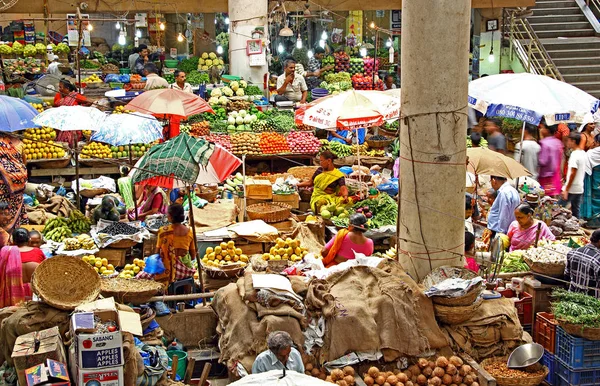 Gyümölcs- és zöldségpiac, Panjim, Goa Stock Kép