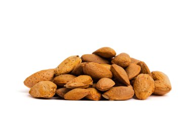 Makro görünümü kabuklu badem. Badem kendi kabuklarında.