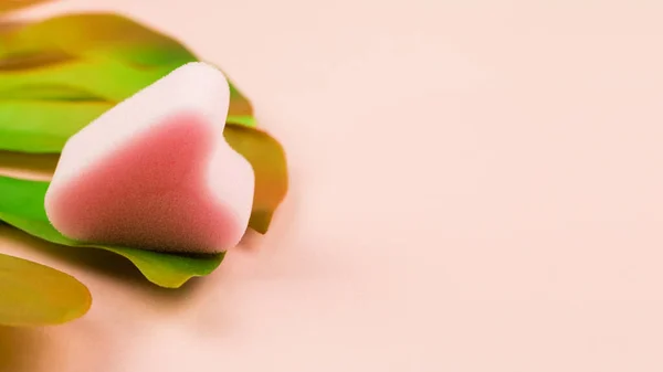 Primer plano del tampón de esponja menstrual sobre fondo rosa — Foto de Stock