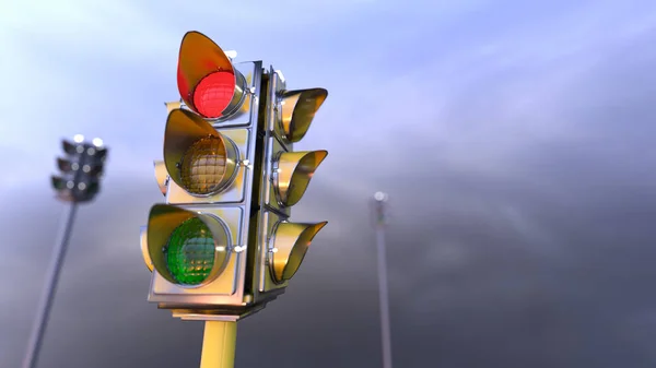 Ampel, erstellt mit 3D. — Stockfoto