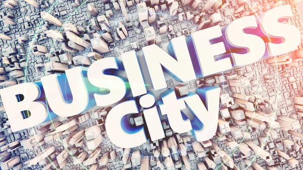 Tekst słowa dużo city Business centrum. — Zdjęcie stockowe