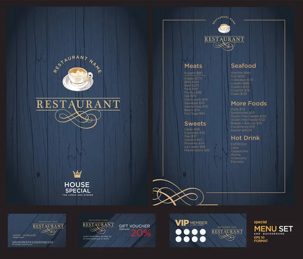 Creative menu design. Layout design, Design set for menu restaurant. — Stock Vector