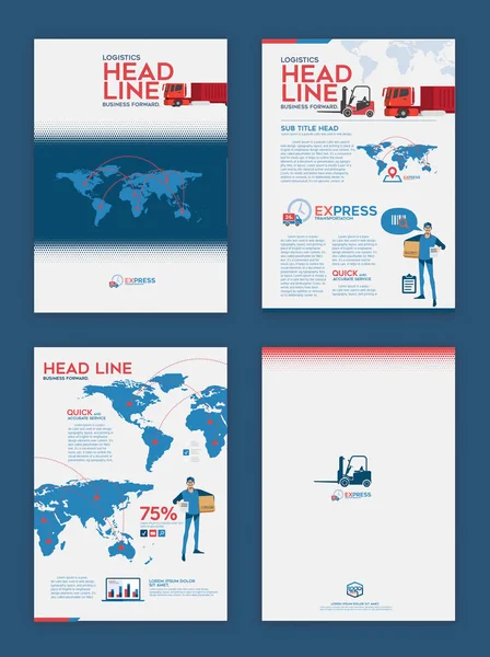 Transport, logistik design mall och infographic symbol — Stock vektor