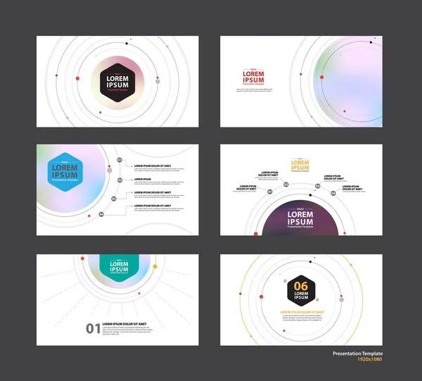 Plantilla de presentación diseño plano conjunto . — Vector de stock