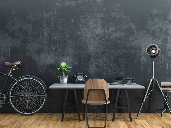 Quarto preto decorado em estilo vintage . — Fotografia de Stock