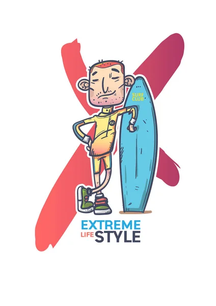 Surf de sport extrême . — Image vectorielle