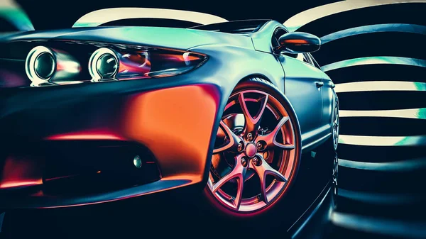 Modern otomobil showroom olan.