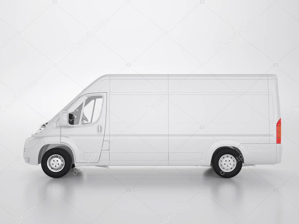 Small truck on a white background. Clipping path.