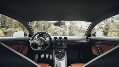 Modern bir araba iç üzerinden Forrest.