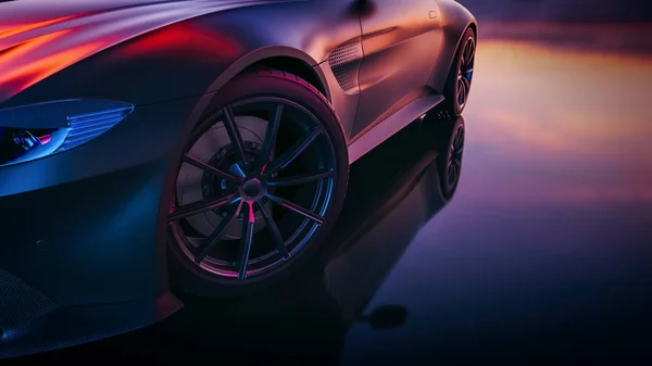 Los coches modernos están en la sala de estudio . —  Fotos de Stock