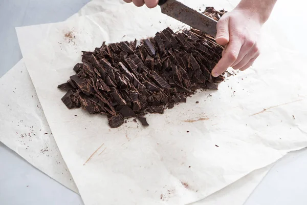 Fabrication de bonbons au chocolat — Photo