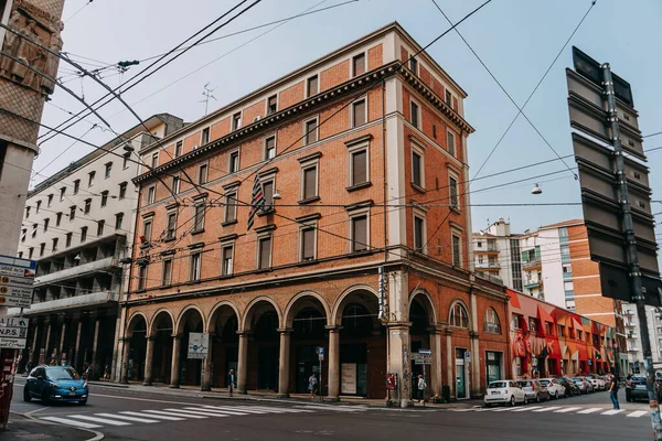 Rectangular Architectural Building Intersection Italy Made Brick City Nebraska Bologna — Stock Photo, Image