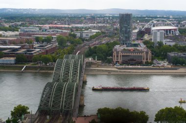 Köln Köln Katedrali bakış açısından havadan görünümü.