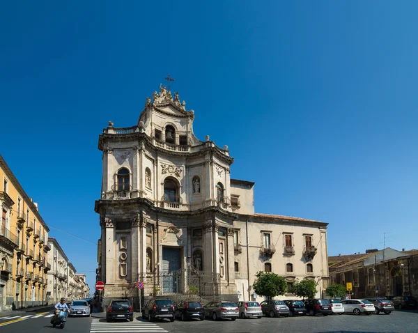 Kościół San Placido w Katanii, Sycylia, Włochy. — Zdjęcie stockowe