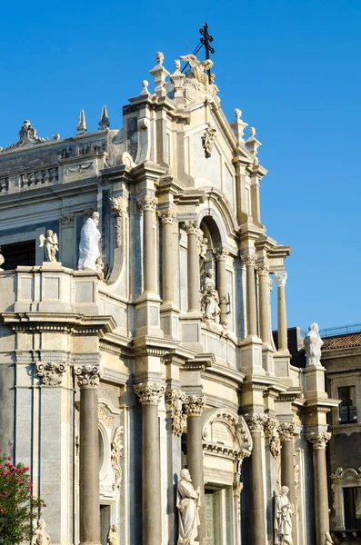 Catedral de Santa Ágata. Fachada principal. Catania, Sicília, Itália — Fotografia de Stock