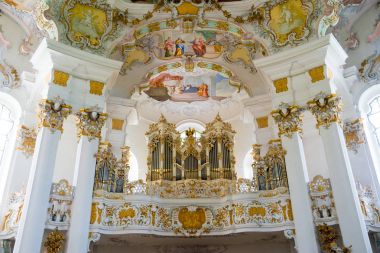 Hac kilise Wies boru organ. Bavyera, Almanya.