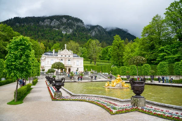 Эттал Германия Июня 2016 Года Linderhof Palace Фонтанная Группа Flora — стоковое фото