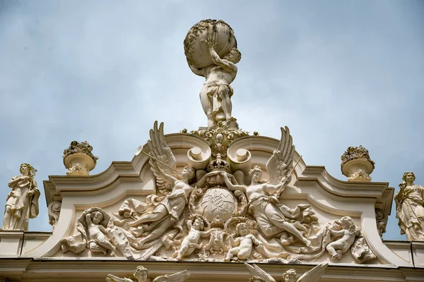 Ettal Alemania Junio 2016 Fachada Del Palacio Linderhof Atlas Cima — Foto de Stock