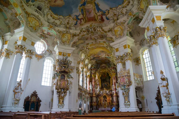 Iglesia Peregrina de Wies. Vista interior. Baviera, Alemania . —  Fotos de Stock