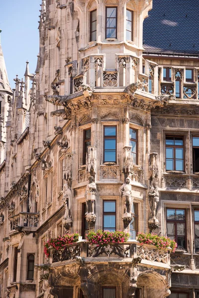 Detail des neuen Rathauses - neues rathaus. marienplatz, münchen — Stockfoto