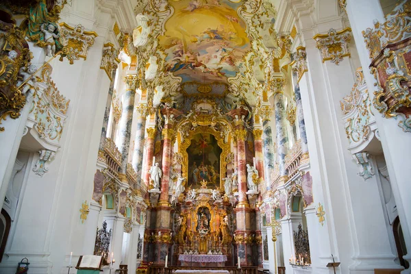 Iglesia Peregrina de Wies. Vista interior. Baviera, Alemania . —  Fotos de Stock