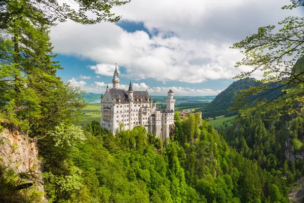 Schilderachtig natuurlandschap met kasteel Neuschwanstein. Duitsland — Stockfoto