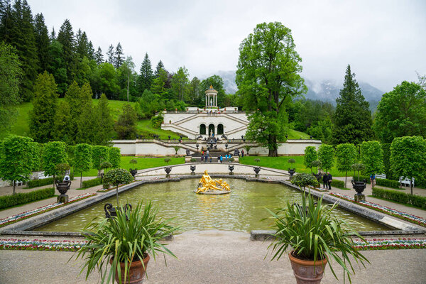 Linderhof Palace in Bavaria Germany, one of the castles of former king Ludwig II